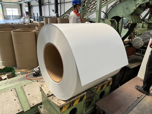 AZ150 / AZM150 PPGL RAL9003 ورق فولادی گالولوم پیش رنگ شده در کویل ها
