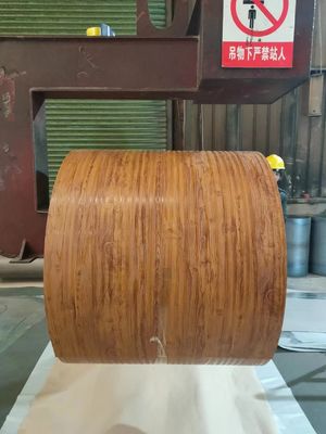 پرینتک رنگ کویل 50 سال گارانتی 3003H24 آلومینیوم کویل 0.80 * 1200 PVDF دانه چوبی پرینتک رنگ پوشانده کویل