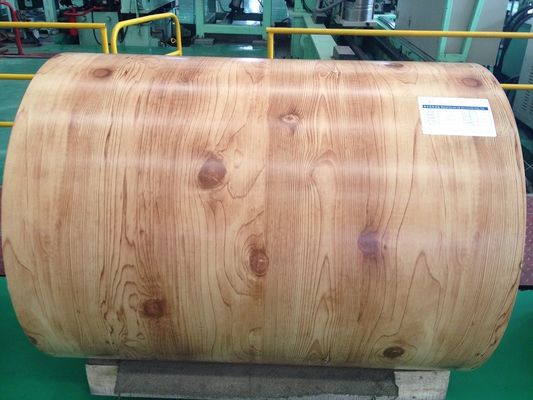 دانه چوبی PCM PVDF کویل آلومینیومی 3003H24 Printech رنگ کویل 50 سال گارانتی Printech رنگ پوشانده کویل