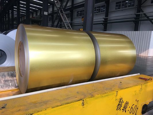 AZ70 پوشش Aluzinc Coil طلایی AFP فولاد Galvalume برای کاشی سقف پوشش داده شده سنگ A792M DX51D Spangle حداقل معمولی