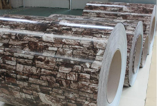 ASTM A755 0.85mm Brick Grain PPGL Pre Painted Galvalume Coil با رنگ های مختلف
