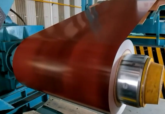 0.38 * 1000mm خط فولاد گالوانیزه از قبل رنگ آمیزی شده PPGI PPGL RAL8004 رنگ قهوه ای مس