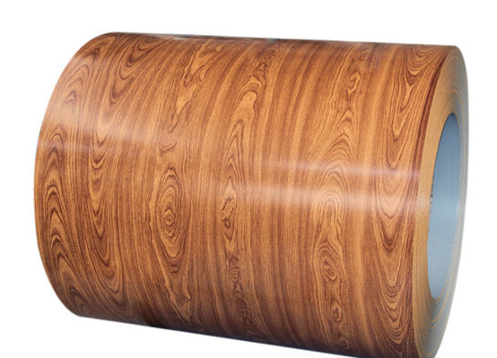3003H24 کویل آلومینیومی 0.80*1200 PVDF چوب دانه چاپی رنگ کویل 50 ساله گارانتی چاپی رنگ پوشانده کویل